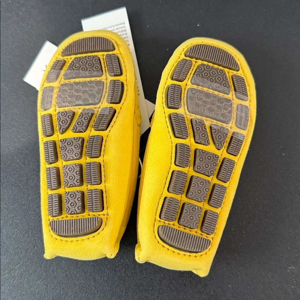 Janie and Jack Leather Yellow Boys Driving Shoe Size 5 Baby Toddler New NWT